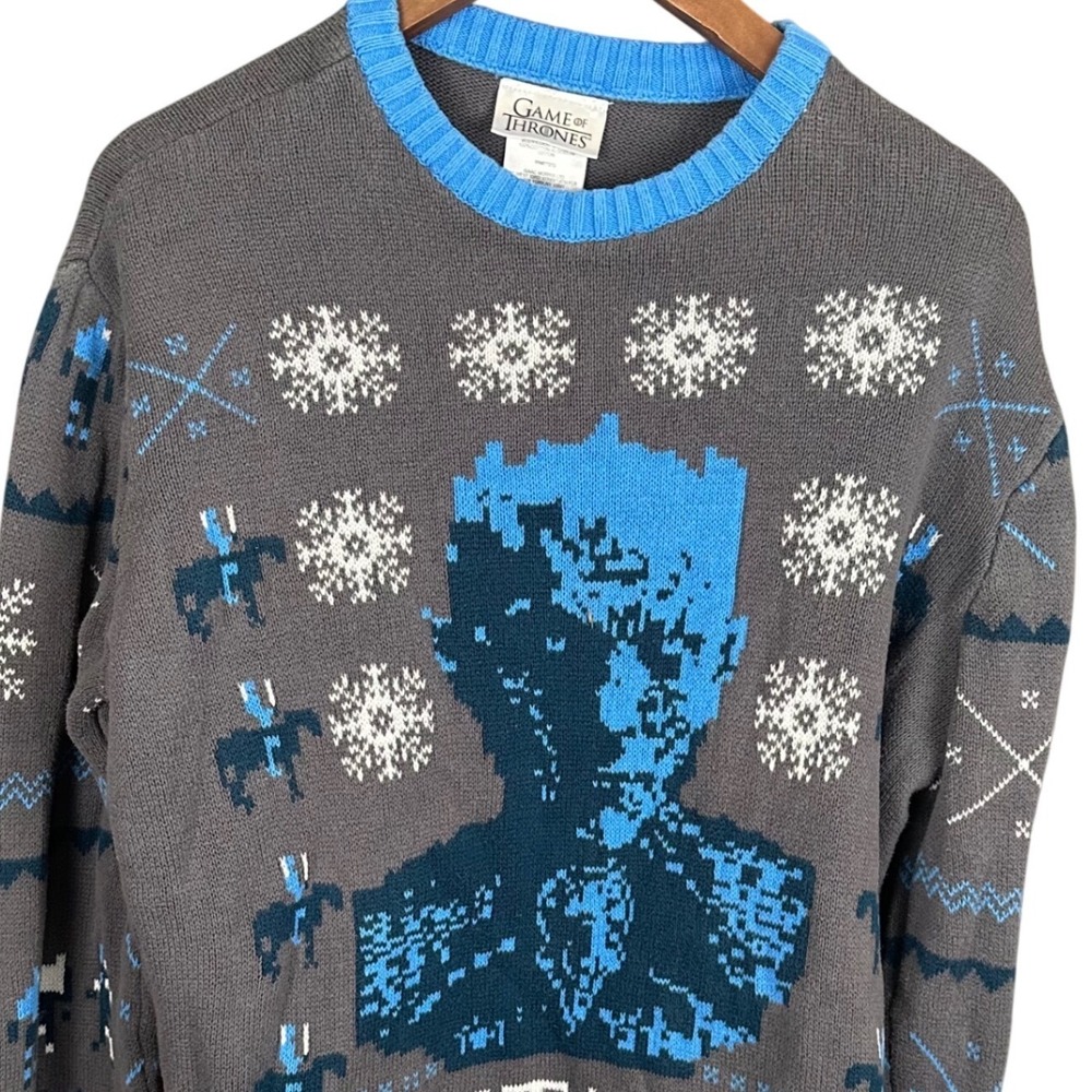 Game of Thrones Night King Ugly Christmas Sweater Mens Large Silent Night King L